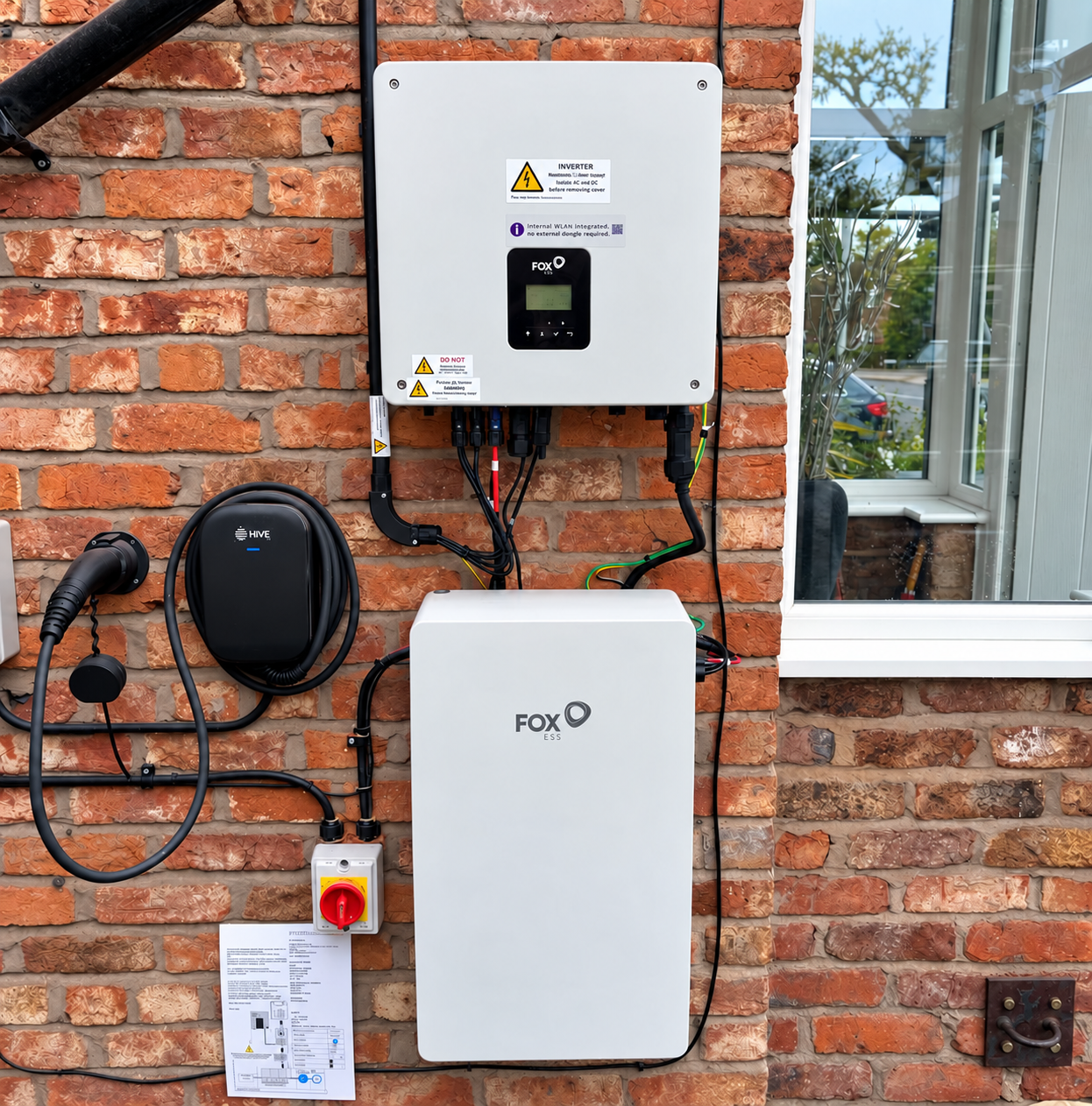 EV charger with solar inverter and Fox ESS battery